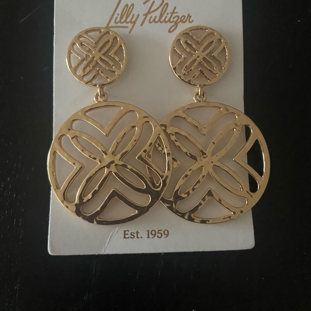 Lilly Pulitzer Gold Geometric Dangle Earrings